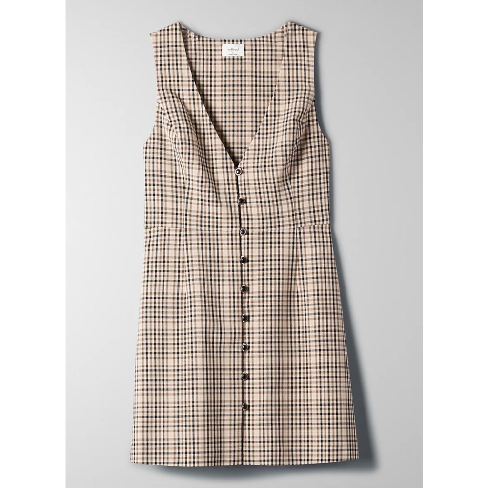 SOLD❗️Aritzia Wilfred Gingham Suri Dress in Const Camel/B Moss Ava